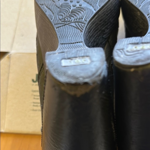 JBU Black Ankle Booties with Laser-Cut Design Wedge leather / textile upper - Picture 6 of 7